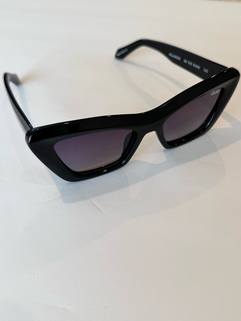 Quay Australia Black Cat-Eye Sunglasses with Gradient Lenses